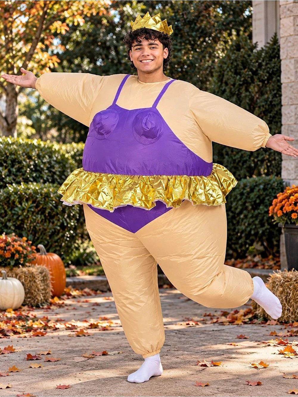 Airblown Ballerina Inflatable Costume Purple & Gold